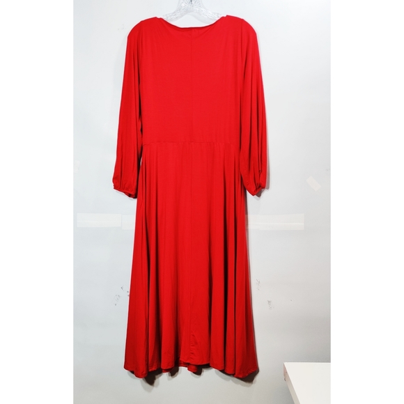 Reformation Cherry Red Pippa Midi Dress Sz Large - Picture 4 of 8